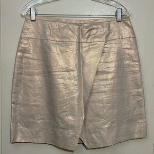J. Crew Metallic Gold Mini Skirt